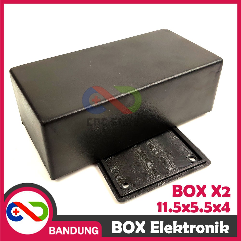 BOX ELEKTRONIK X2 KOTAK RANGKAIAN ARDUINO 11.5x5.5x4 CASING BLACK BOX