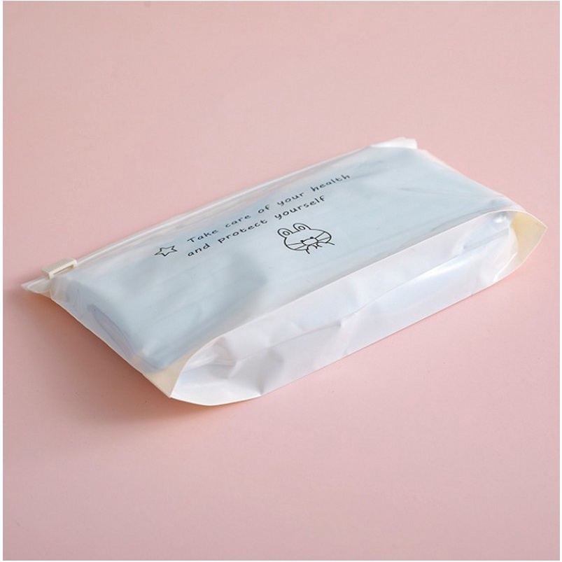 Portable Face Mask Storage Sealed Packing Dust-proof Vacuum Zipper Packing Bag