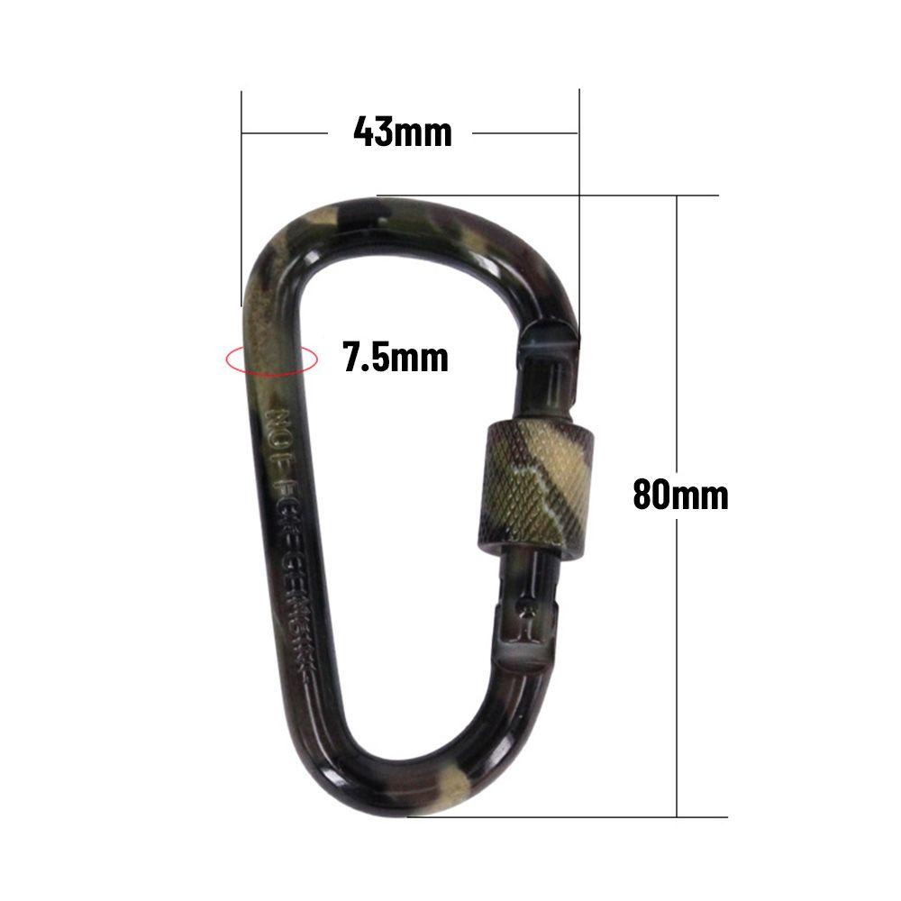 Nanas 2pcs Tombol Panjat Hitam Kualitas Tinggi Peralatan Keselamatan Paduan Carabiner