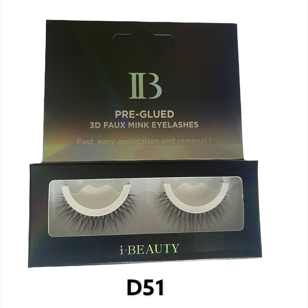 PRE GLUE 3D Faux Mink Eyelash Extension Bulumata IB