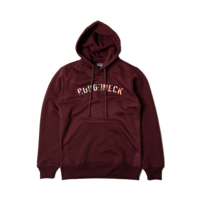 hoodie roughneck color maroon/sweater hoodie basic rouhneck