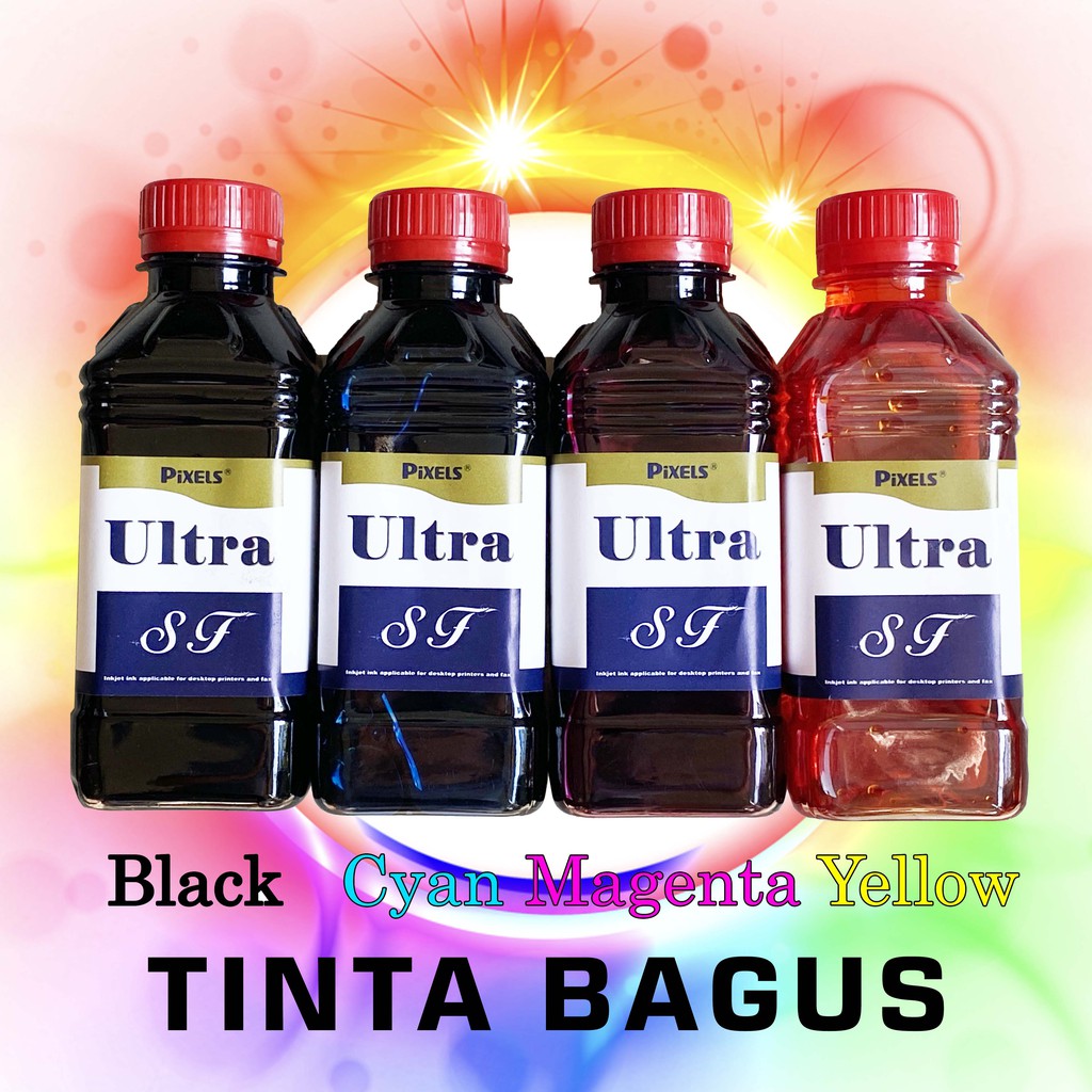 Tinta universal Epson 003 / 664 / Canon / HP refill Black / Cyan / Magenta / Yellow botol isi 250 ml Hemat