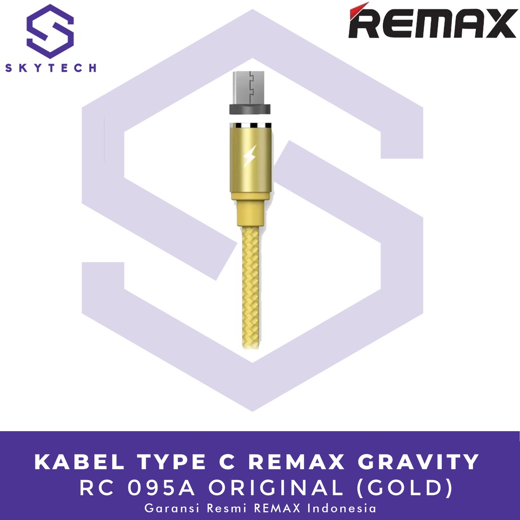 KABEL TYPE C REMAX GRAVITY GOLD RC 095A ORIGINAL GARANSI RESMI