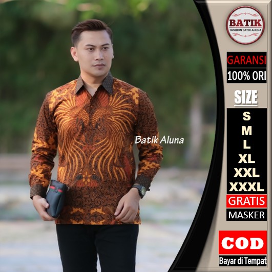 Atasan Batik Pria Lengan Panjang Baju Kemeja Batik Pria Lengan Panjang Premium Jumbo Regule ASD 094