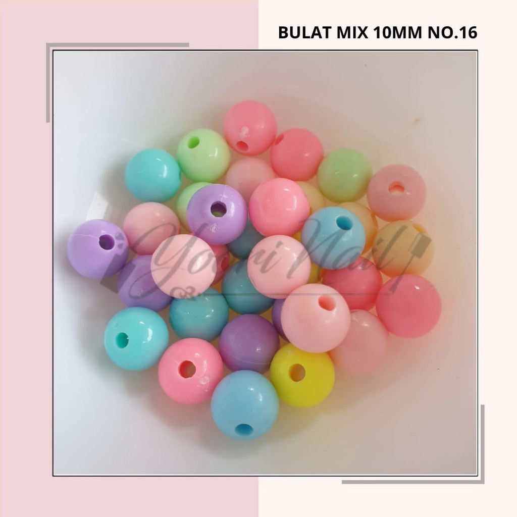 Manik Bulat beads 30gr manik 6mm 8mm 10mm raiboe pastel manik gelang strap masker kalung