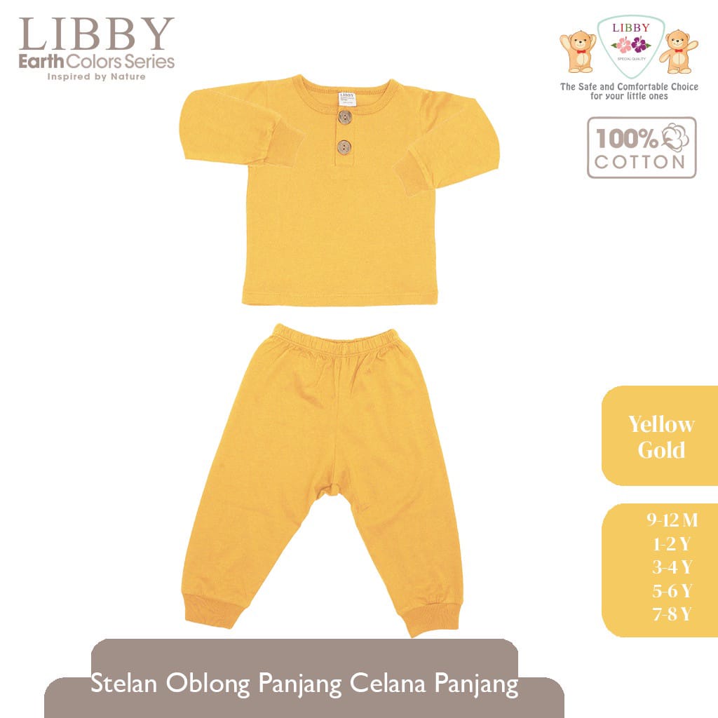 Libby Baby Setelan Oblong Fave Set Earth Series Baju Tangan Pendek Celana Panjang