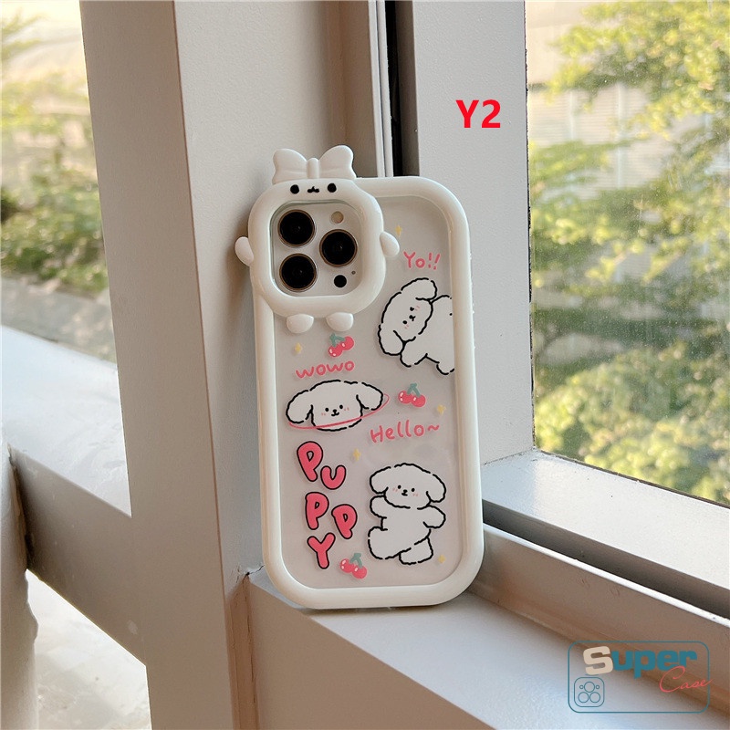 3d Bow-knot Little Monster Lensa Kartun Puppy Dog Case Samsung A14 A13 A04 A12 A04E A32 A03 A53 A52 A73 A23 A22 A02s A50 A03s A04s A51 A52s A50s A21s A71 A11 A33 M32 F2 M11 M12