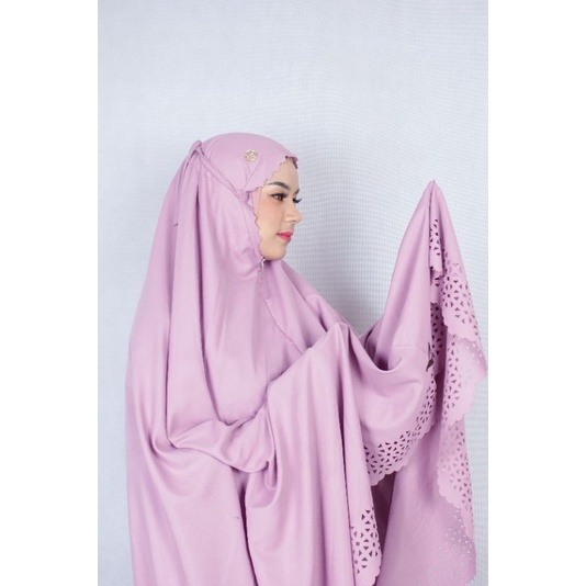 (lasercut motip)Mukena lasercut/mukena daily/mukena shofa fashion laser motp