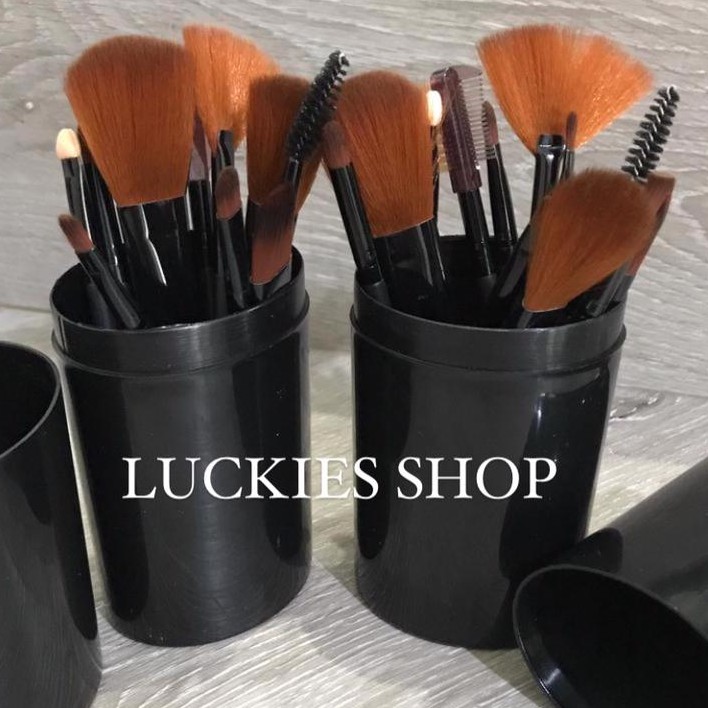 Makeup Brush Make Up Kuas Makeup 12pcs Paket Kuas Make Up + Tabung Make Up Brush Set Makeup Brush