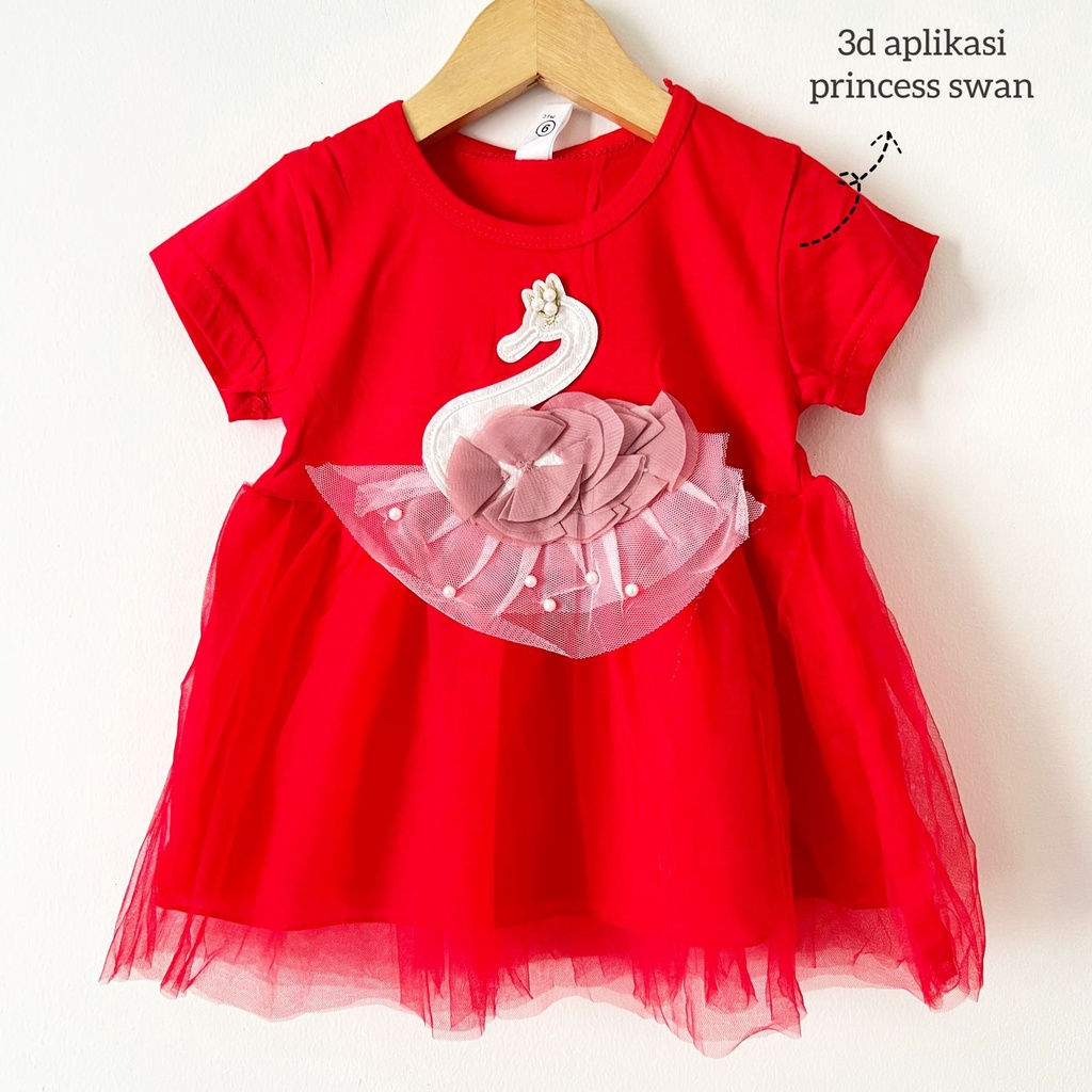 SIMPLE MEOW / LUCKY CAT / PEACHY / PRINCESS SWAN SLEEPING BEAUTY MIKADO POLKIA SHANDY DRESS Baju Dress Bunga Bandana Sepatu Pergi Lucu Fashion Anak Bayi Perempuan Cewek Import