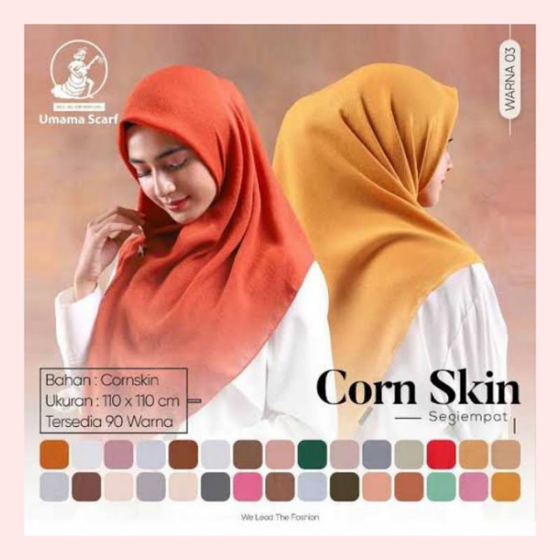 KERUDUNG HIJAB JILBAB SEGI EMPAT POLOS CORNSKIN UMAMA (GRATIS BROS CANTIK)