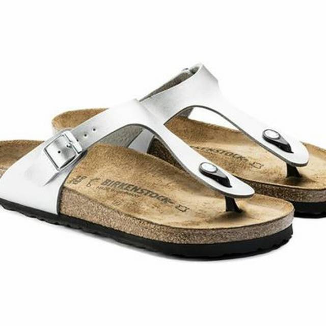 silver birkenstock gizeh