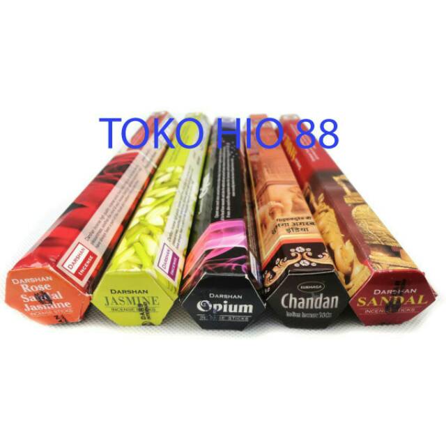 Hio Hitam Dupa Wangi Aromaterapi Hexagonal India Merk Darshan Incense Stick Aromateraphy V.1 Laku