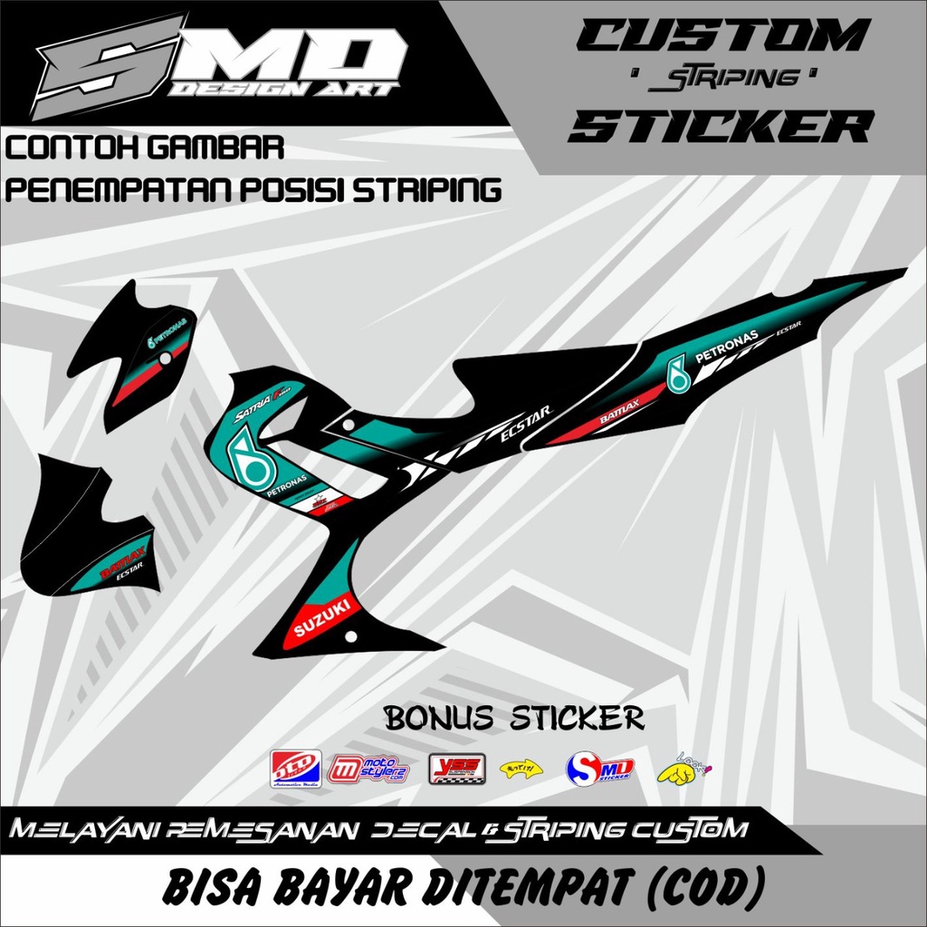 STRIPING VARIASI MOTOR SATRIA FU BARONG PETRONAS