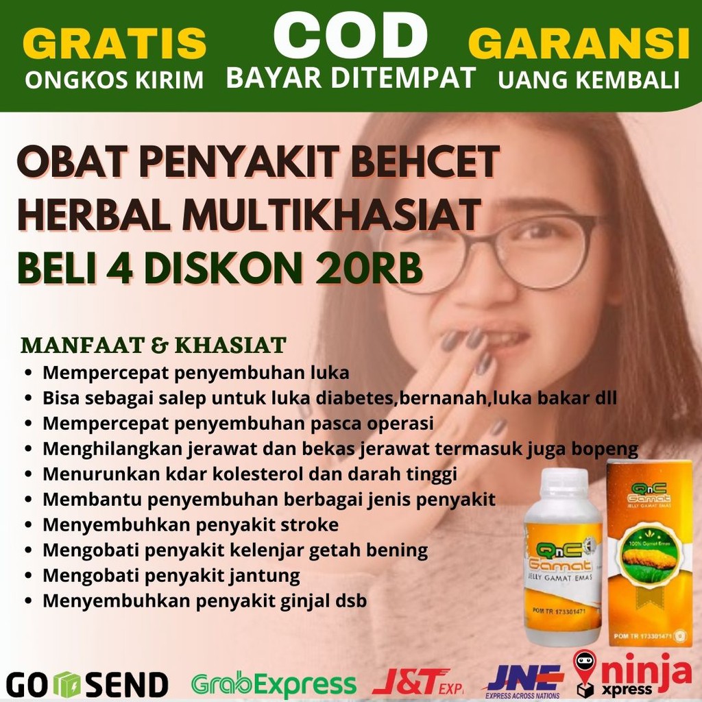 Obat Penyakit Behcet-Sariawan-Kulit Ruam-Radang Sendi-Diare-Sakit Perut-QnC Jelly Gamat 100% ASLI