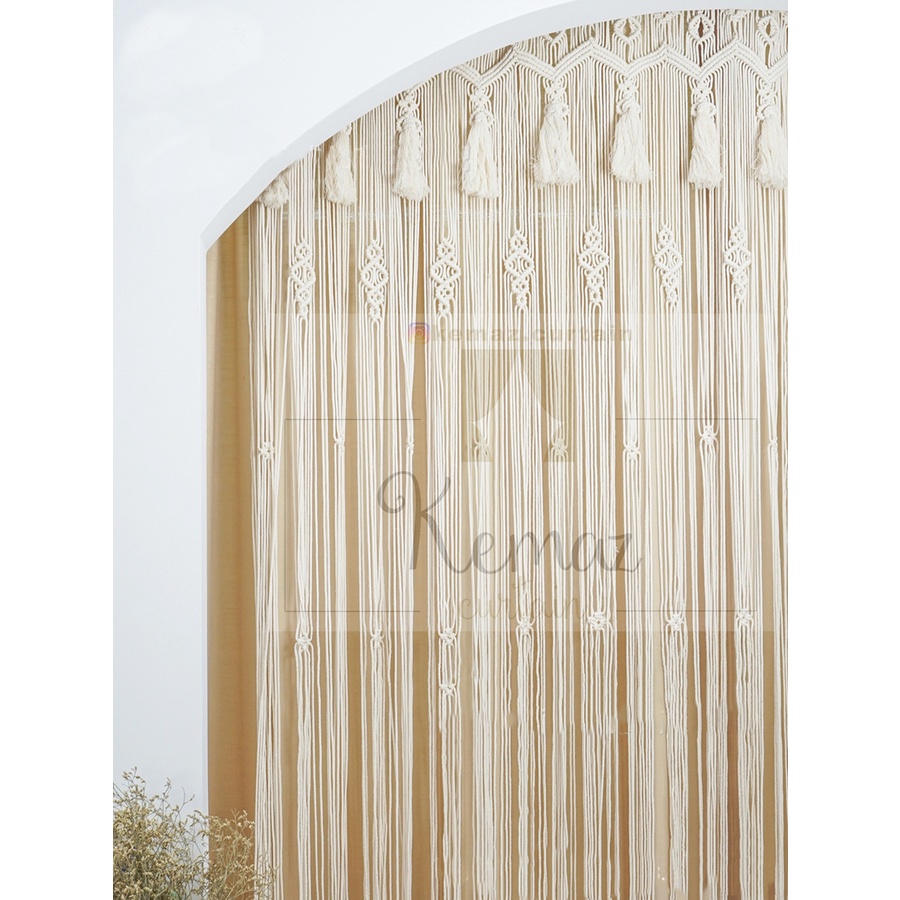 TIRAI PINTU RAJUT MAKRAME/ HANDMADE WOVEN CURTAIN/ MACRAME CURTAIN/ READY STOCK