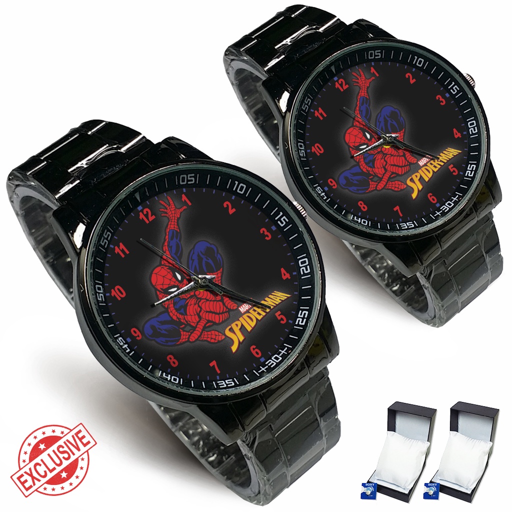 (Exclusive) Jam Tangan SPIDER-MAN Motif 5Rante Couple / Satuan