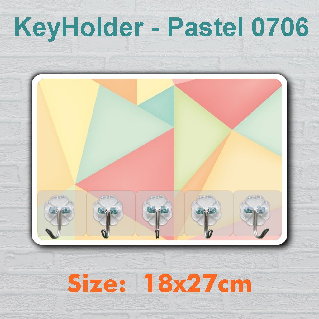 Zoe Wall Decor Gantungan Kunci Serbaguna  Motif Pastel Tebal 5mm BZC