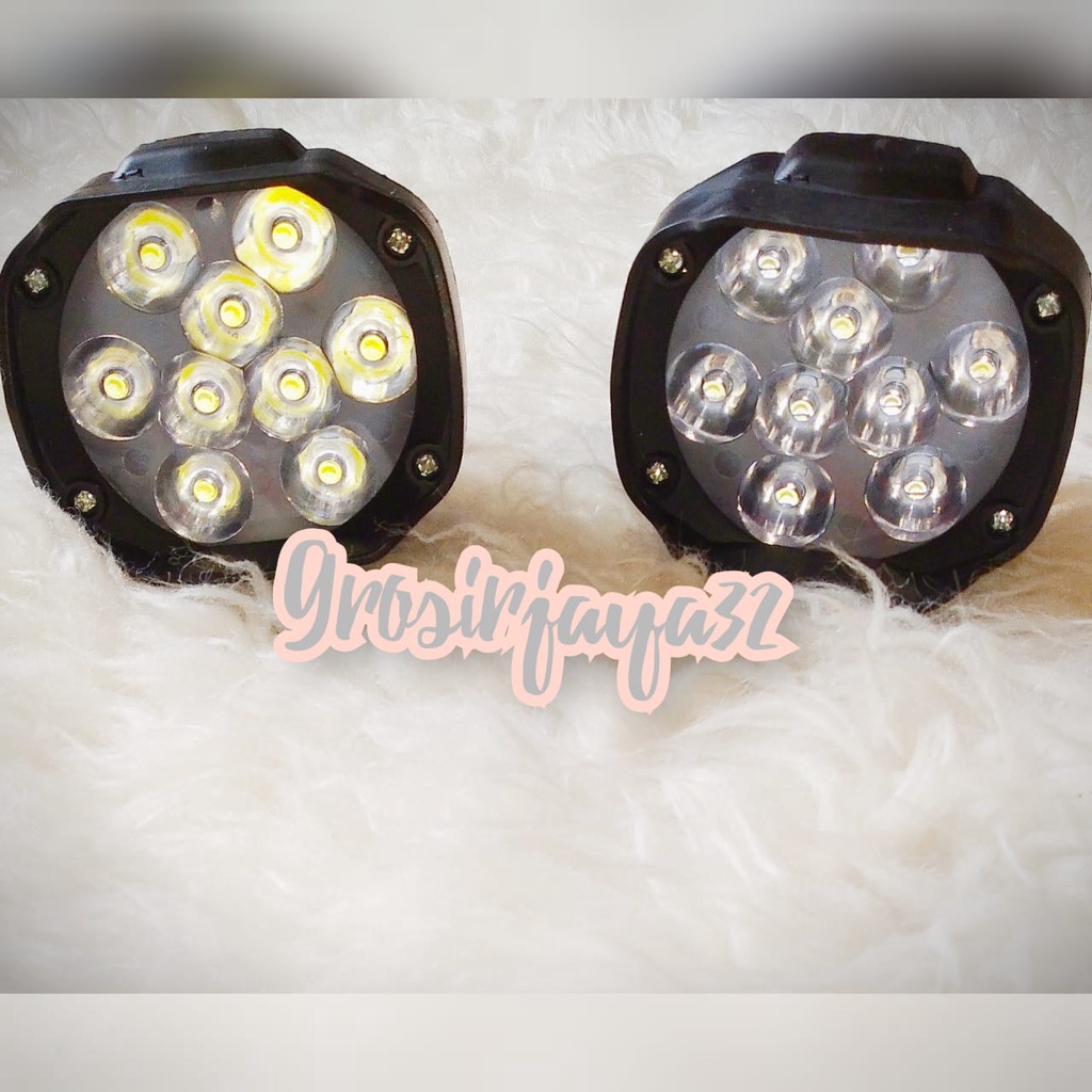 Lampu Tembak Sorot LED Spion Motor Cree 6 + 3 Mata 9 Titik 10 Watt 10W T9C 10Watt