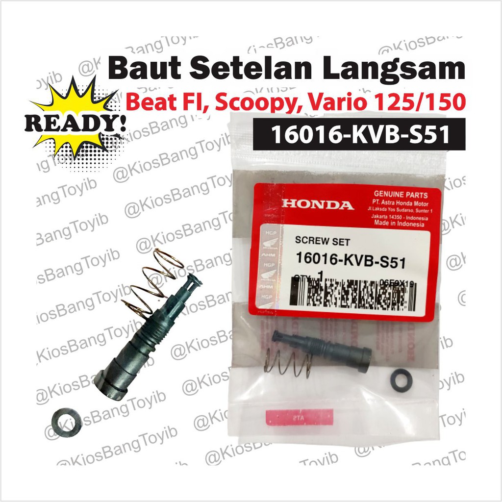 Baut Setelan Gas Langsam/Angin/Langsam Honda Beat FI,Scoopy,Spacy,Supra X125 FI,Vario (16016-KVB)