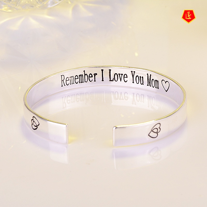 [Ready Stock]Silver Fashion Letters Opening Bracelet