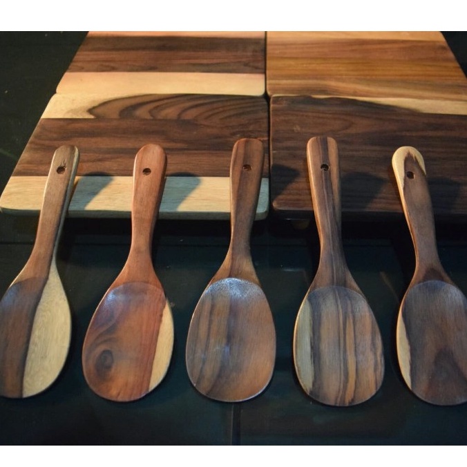 Centong Nasi Kayu Unik / entong, spatula, ciduk nasi kayu sonokeling, Uk sedang