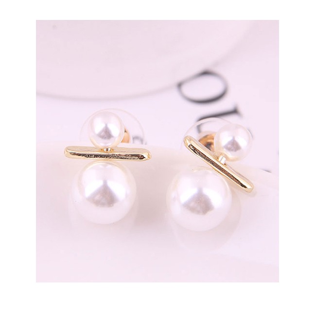 LRC Anting Tusuk Fashion Gold 925 Silver Pin Size Pearl Earrings A58740