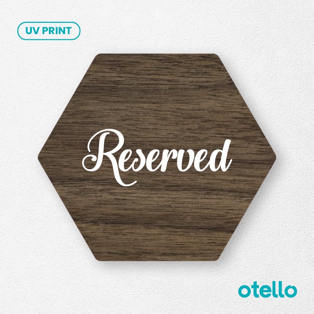 Signage Reserved Sign Board Kayu Wooden Papan Label Tempel Tanda Dekorasi Dinding