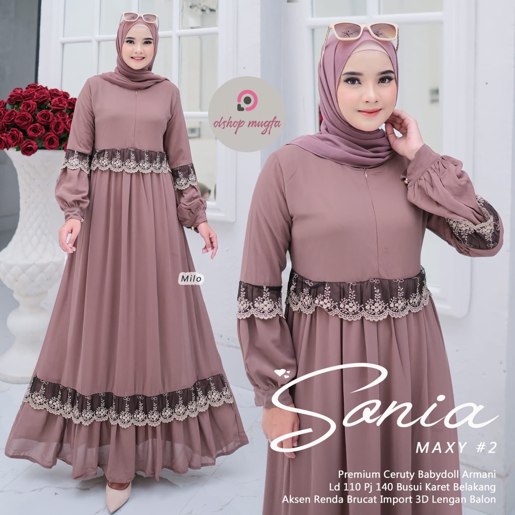 BAJU GAMIS SONIA MAXI BAJU WANITA TER BARU BAJU GAMIS WANITA KEKINIAN 2022 GAMS RENDA BAJU GAMIS REM
