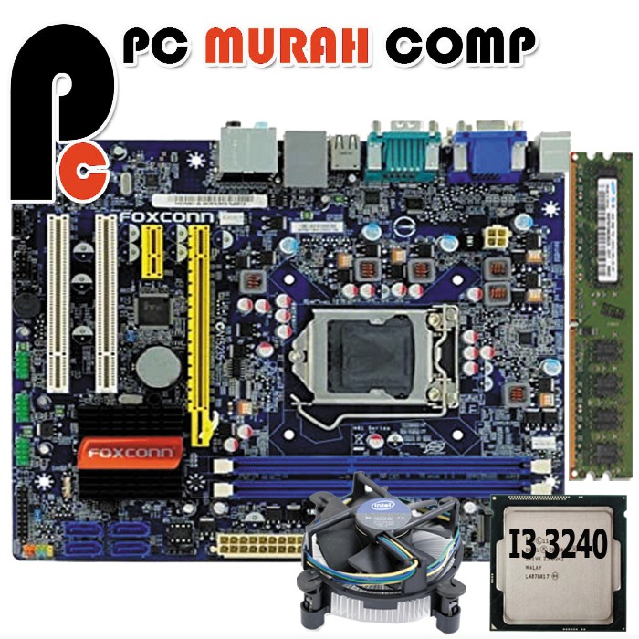 Mainboard H61 LGA 1155 Dengan Procesor i3 3240 plus RAM 4GB