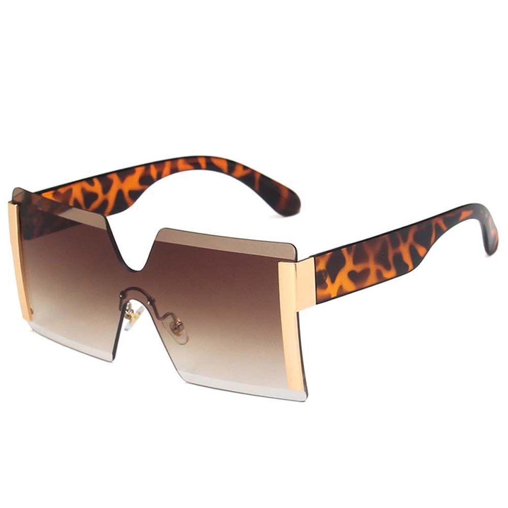 Mxbeauty Kacamata Matahari Mewah Merek Desain Gaya Visor Eyewear Oversized Motif Leopard Warna-Warni Bingkai Persegi Wanita Sunglasses