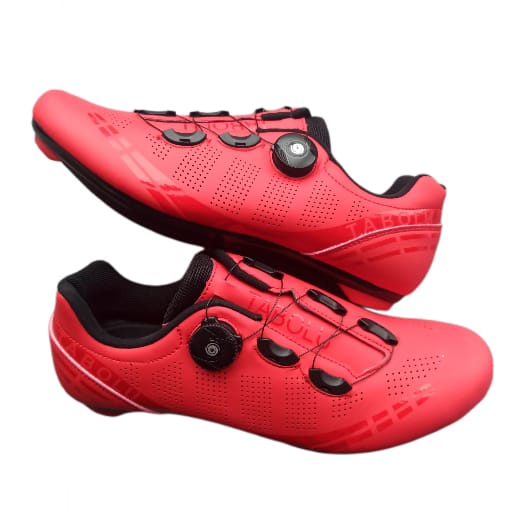 SPEED Sepatu Cleat sepeda Roadbike Road Bike model LOOK SPD - MERAH DOFF