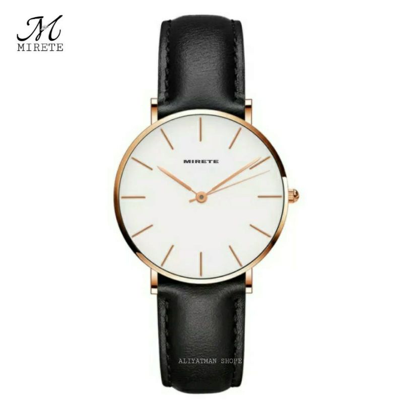 MIRETE TALI KULIT ORIGINAL FASHION WATCH WANITA TAHAN AIR_jam tangan cewek tali kulit Terbaru Free Batrai Cadangan Jam Tangan wanita stay korea Elektronik_jam cewek tali kulit anti air_ jam Import PEKANBARU