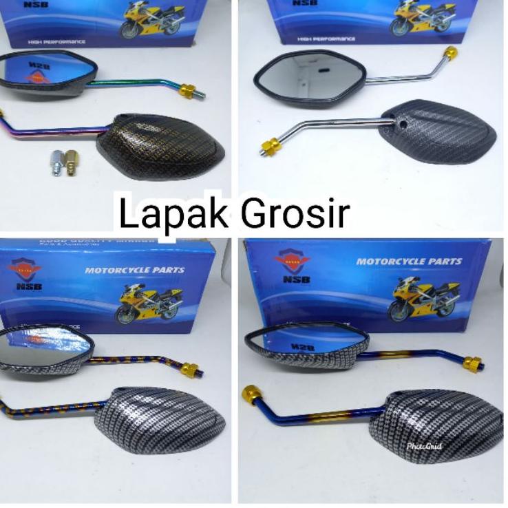 Model baru - SPION CARBON DAUN BEAT 2 TONE BLUE XXX PELANGI KILAP CHROME HONDA BEAT VARIO SCOOPY PCX