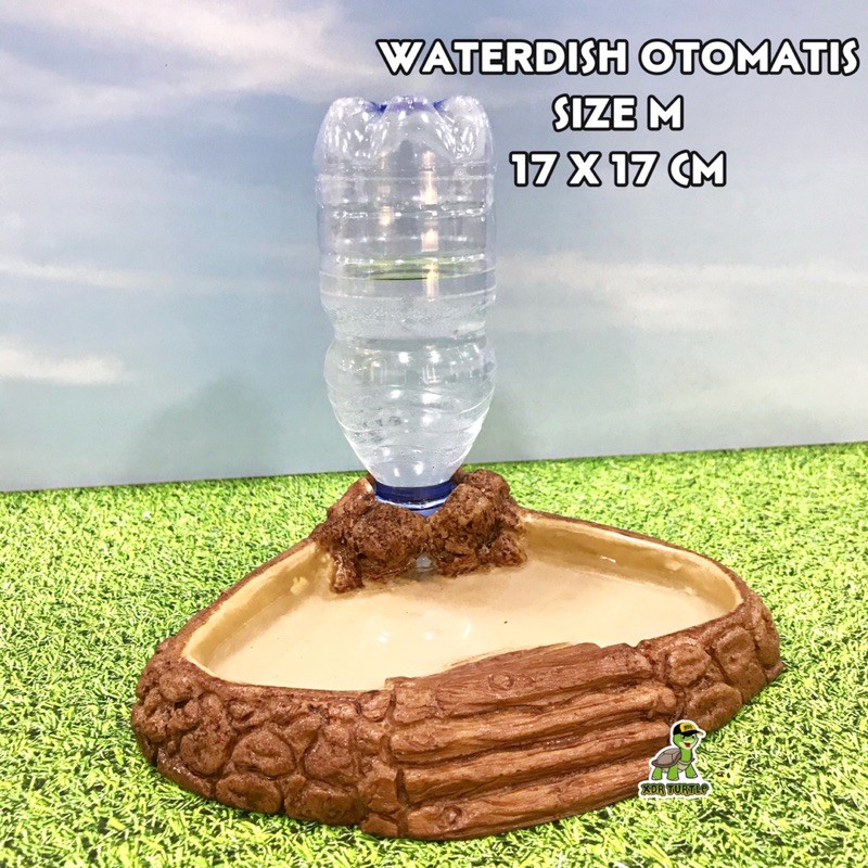 WATERDISH DISPENSER OTOMATIS TEMPAT MINUM REPTIL HEWAN TORTO GECKO SNAKE SULCATA ALDABRA XDR TURTLE