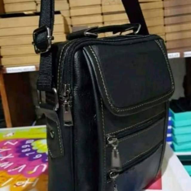 Tas pria laki laki selempang kulit asli