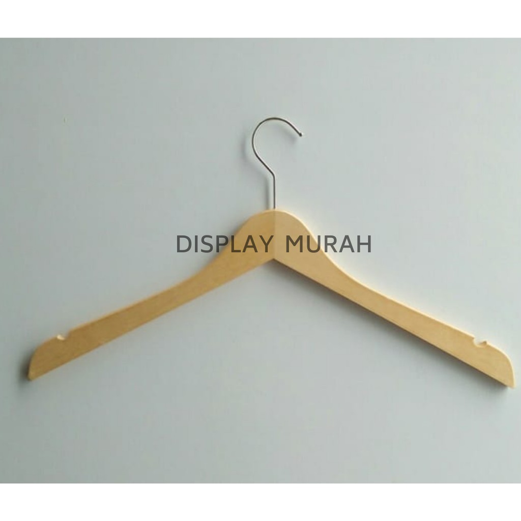 Gantungan Baju Kayu Natural Premium/Wooden Hanger Natural - BH