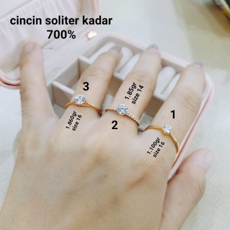 Cincin Emas Asli Model Mata satu kadar 700%/16K