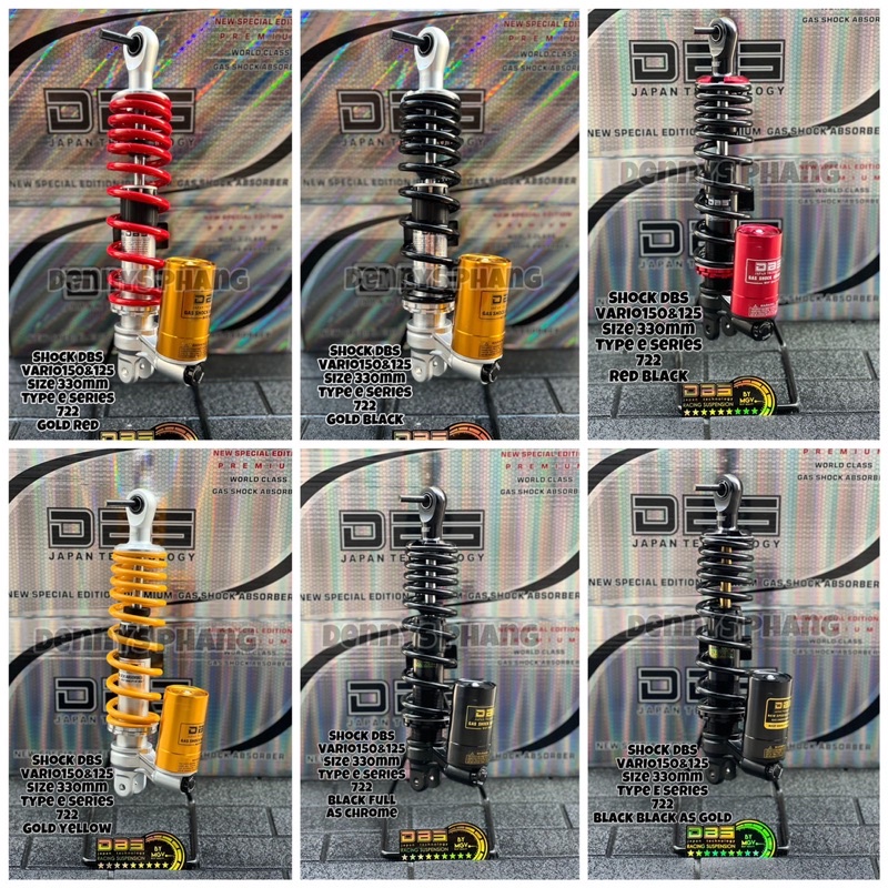 Shock DBS Tabung Bawah Matic Singel Shockbreaker DBS 722 E Series 330mm Vario 125 150 Mio X Raider Click 125 150 FOURSIX_46