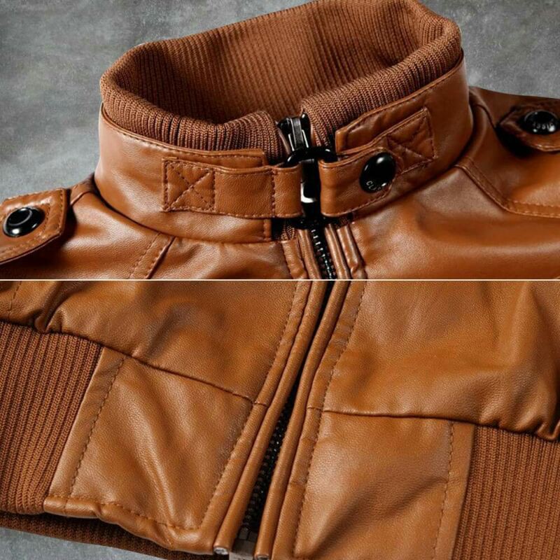 PREMIUM Jaket Kulit Pria Elegant Brownie ARL 033 Silverstone RFLA Ariel Noah Sintetis 90 NEW TREN