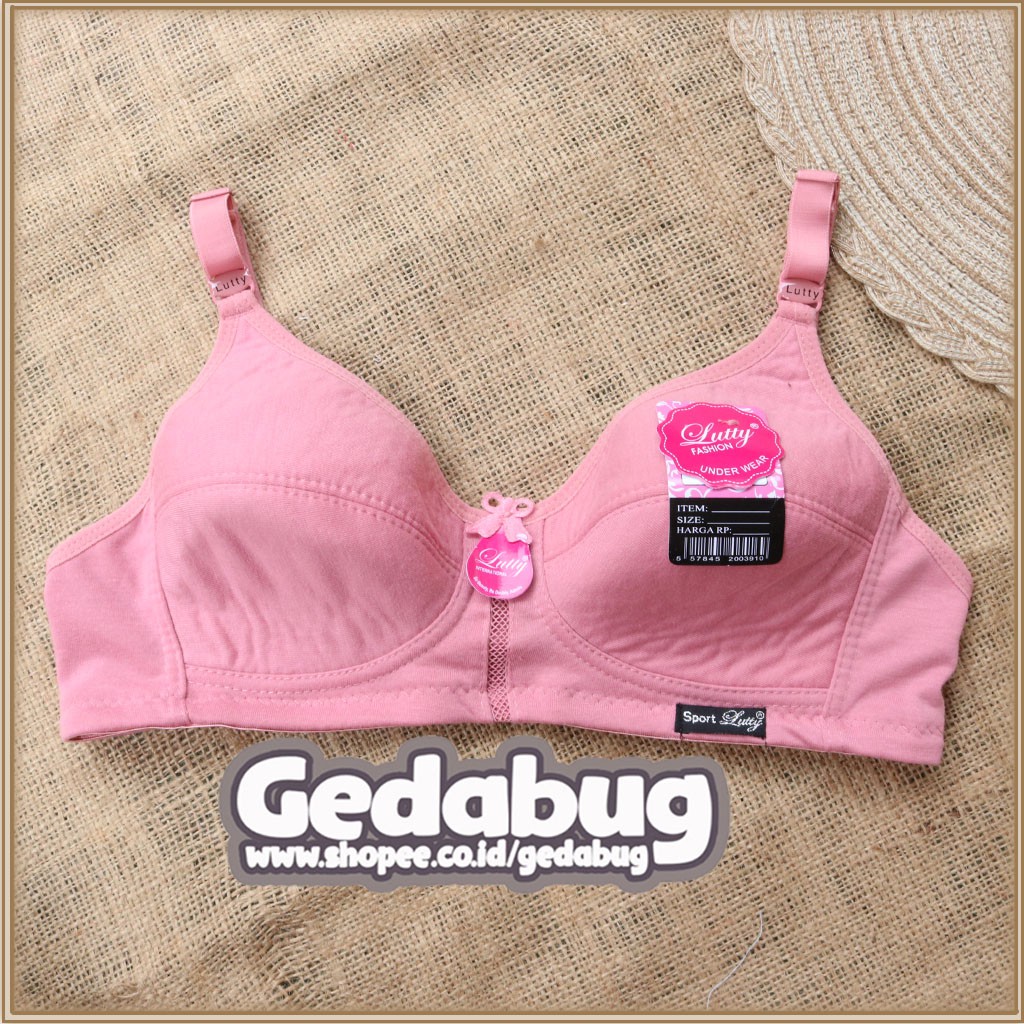 Promo Bra Sport LUTTY K2 | BH wanita busa tipis tanpa kawat Kancing 2 | Gedabug