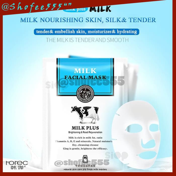 D94 ROREC MILK PLUS FACIAL SHEET MASK MASKER WAJAH masker susu korea murah