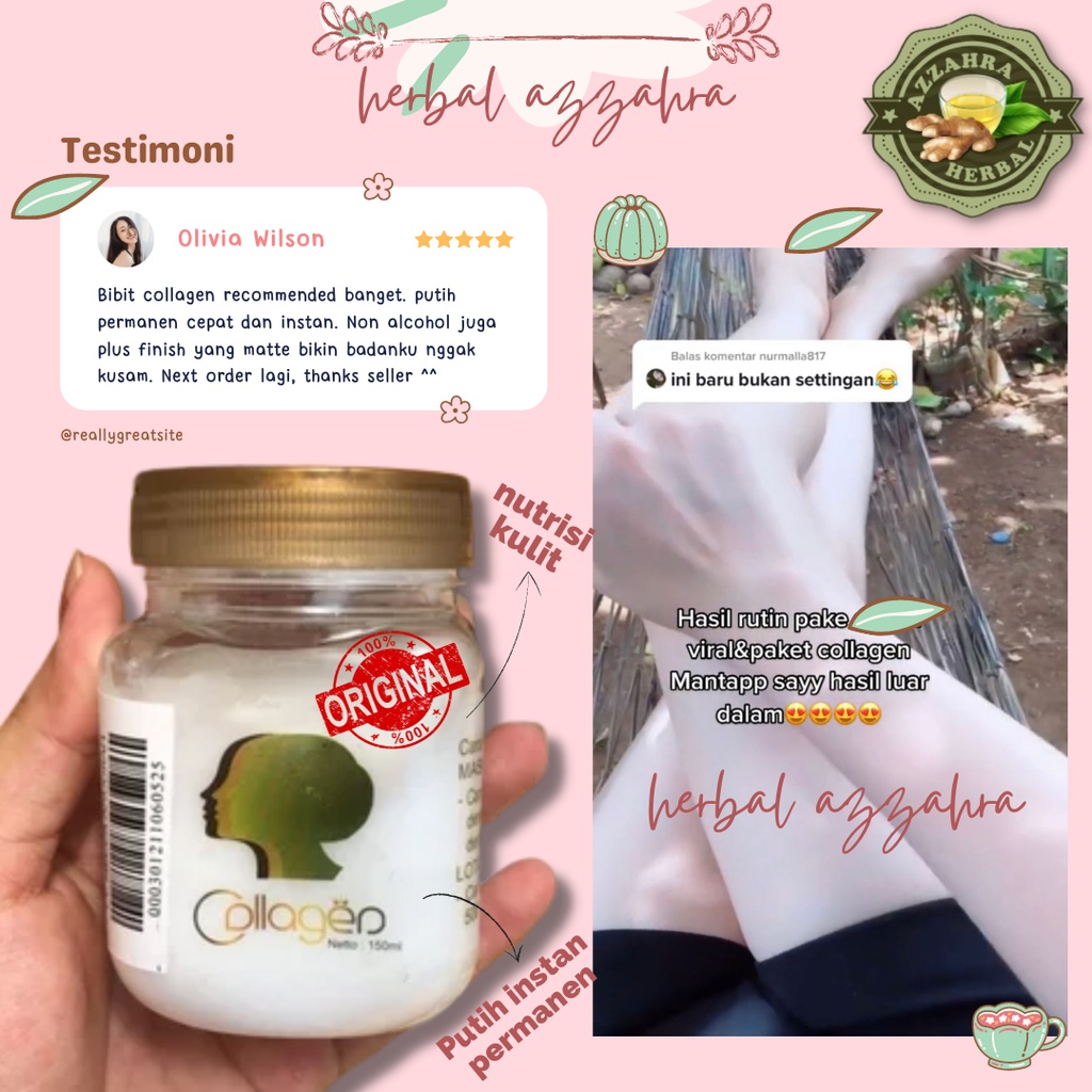 Pemutih Wajah Pria Pemutih Badan Pria Pemutih Kulit Pria Pemutih Badan Permanen Ampuh / BIBIT COLLAGEN PEMUTIH MECCA ANUGRAH LOTION PEMUTIH