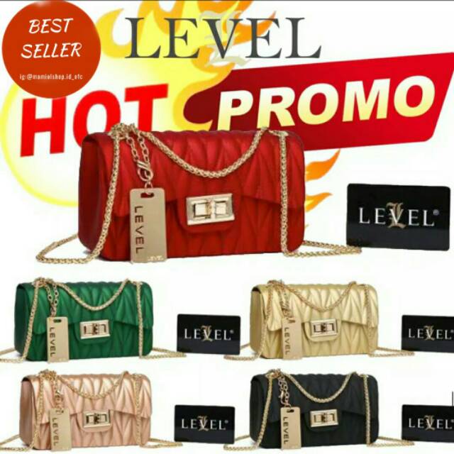 Promo Tas wanita Tas mewah murah Original TAS LEVEL JELLY DOFF MINI CHEVRON SALUR promo