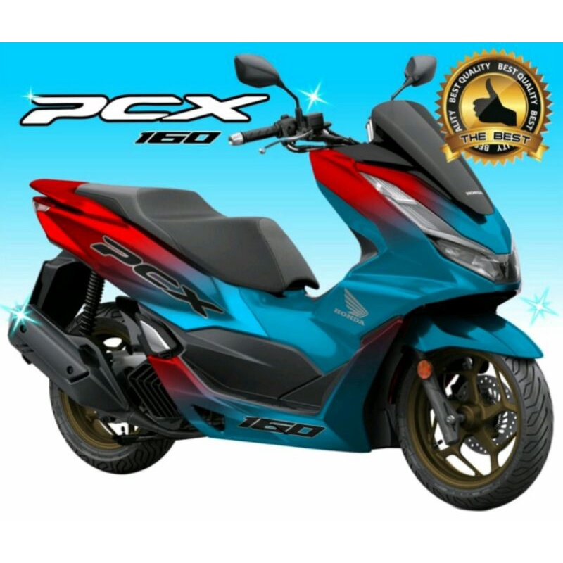 Sticker Decal Motor PCX 160 Full Body Gradasi Biru Merah Parian Warna