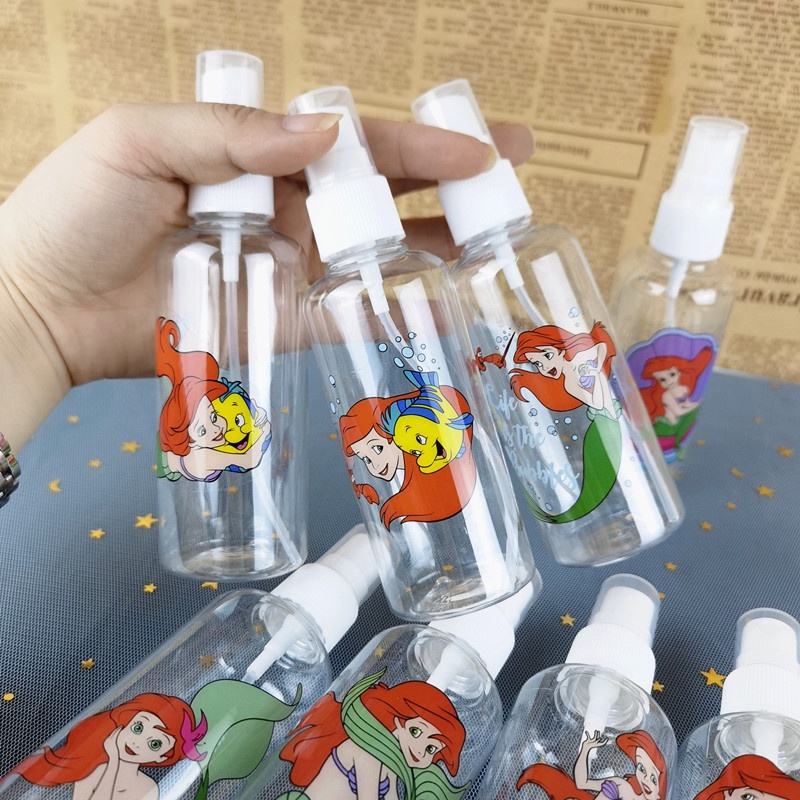 Magic789 Portable Cartoon Mermaid Princess Spray Bottle 100ML Plastic Travel Size Bottles for Cosmetic Perfume