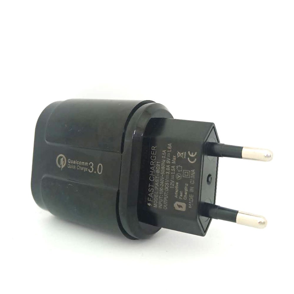 OLAF Charger USB 1 Port QC3.0 3A 18W EU Plug - SLS-002 - Black