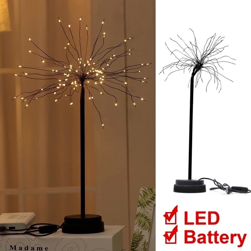 [ Creative Gypsophila LED Night Light USB Battery Operated Dandelion LED Fairy Lights][ Christmas Tree Firework Copper Wire String Lamp ]