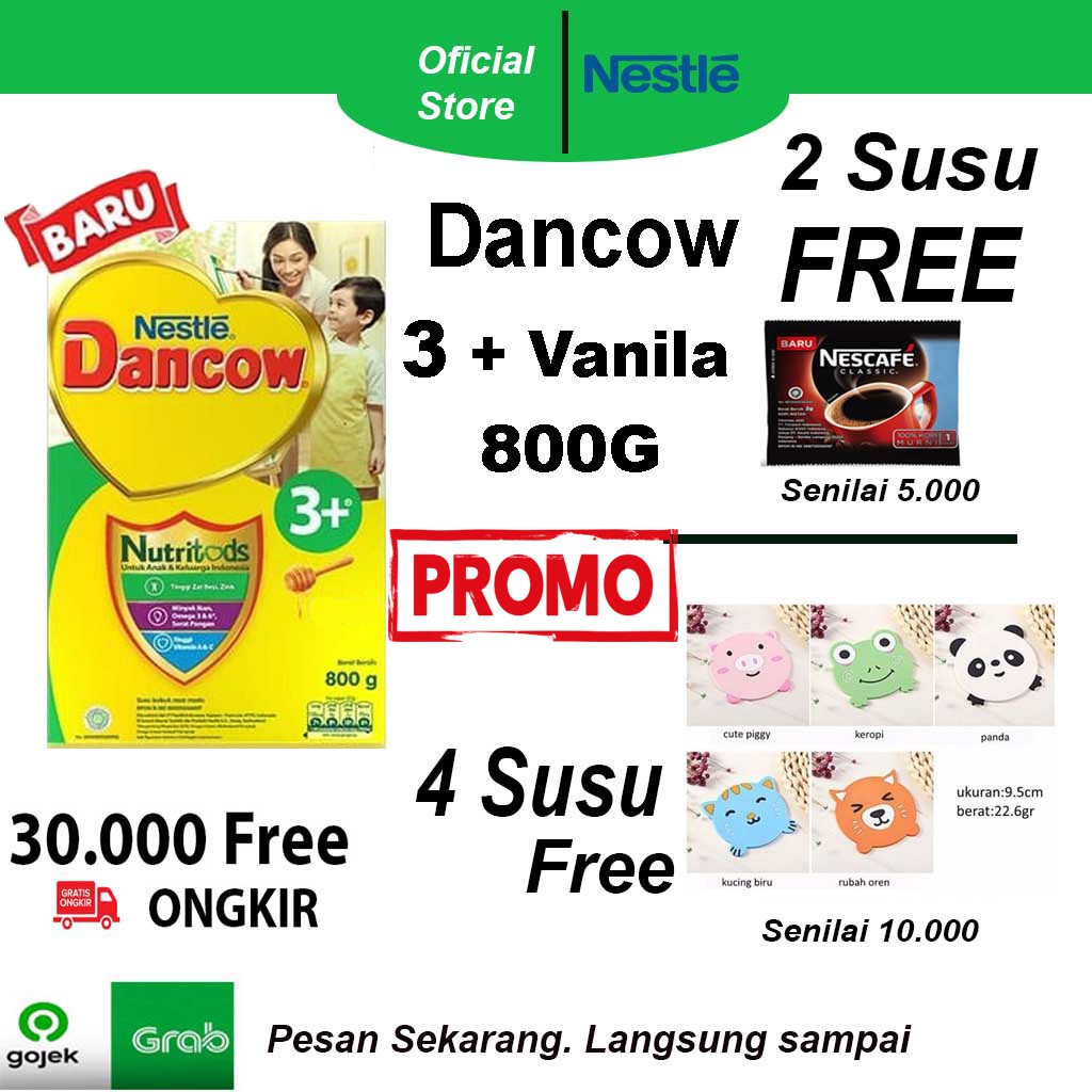 

NESTLE DANCOW 3+/Susu Dancow 3 + VANILA 800GR.Berhadiah.Man Noi