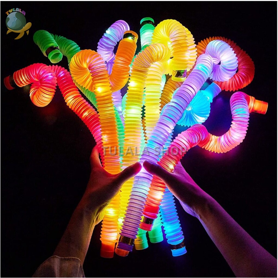 [TULALA SHOP]Mainan LED POP FIDGET TUBES SENSORY TOYS/Mainan anak Murah Lampu LED bisa Kreasikan bentuk apa ajah/Mainan anak Lampu warna warni Selang Pipa Light Up Pop Pipes